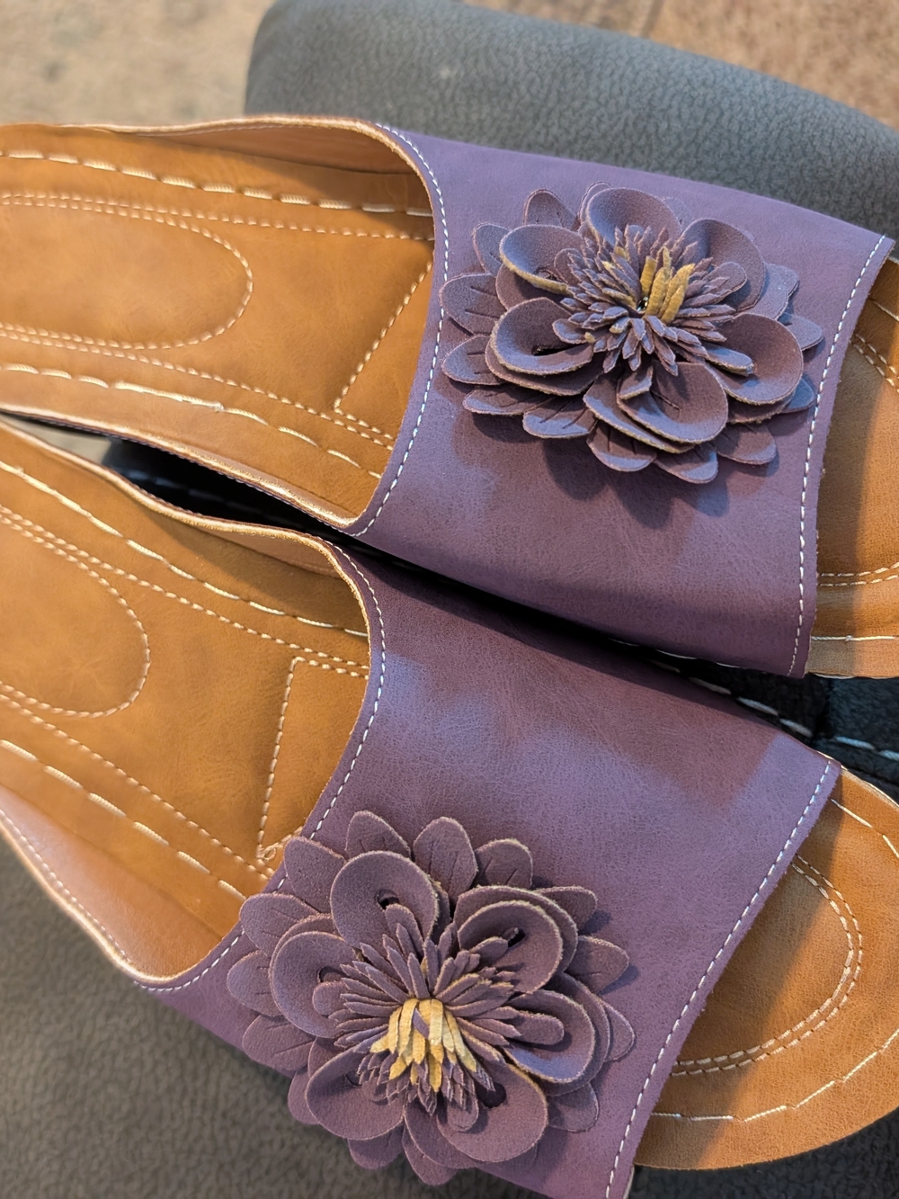 Women’s Purple Floral Slide Mules
